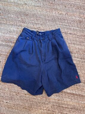 Vintage Ralph Lauren Navy Blue Cotton High Waisted Shorts